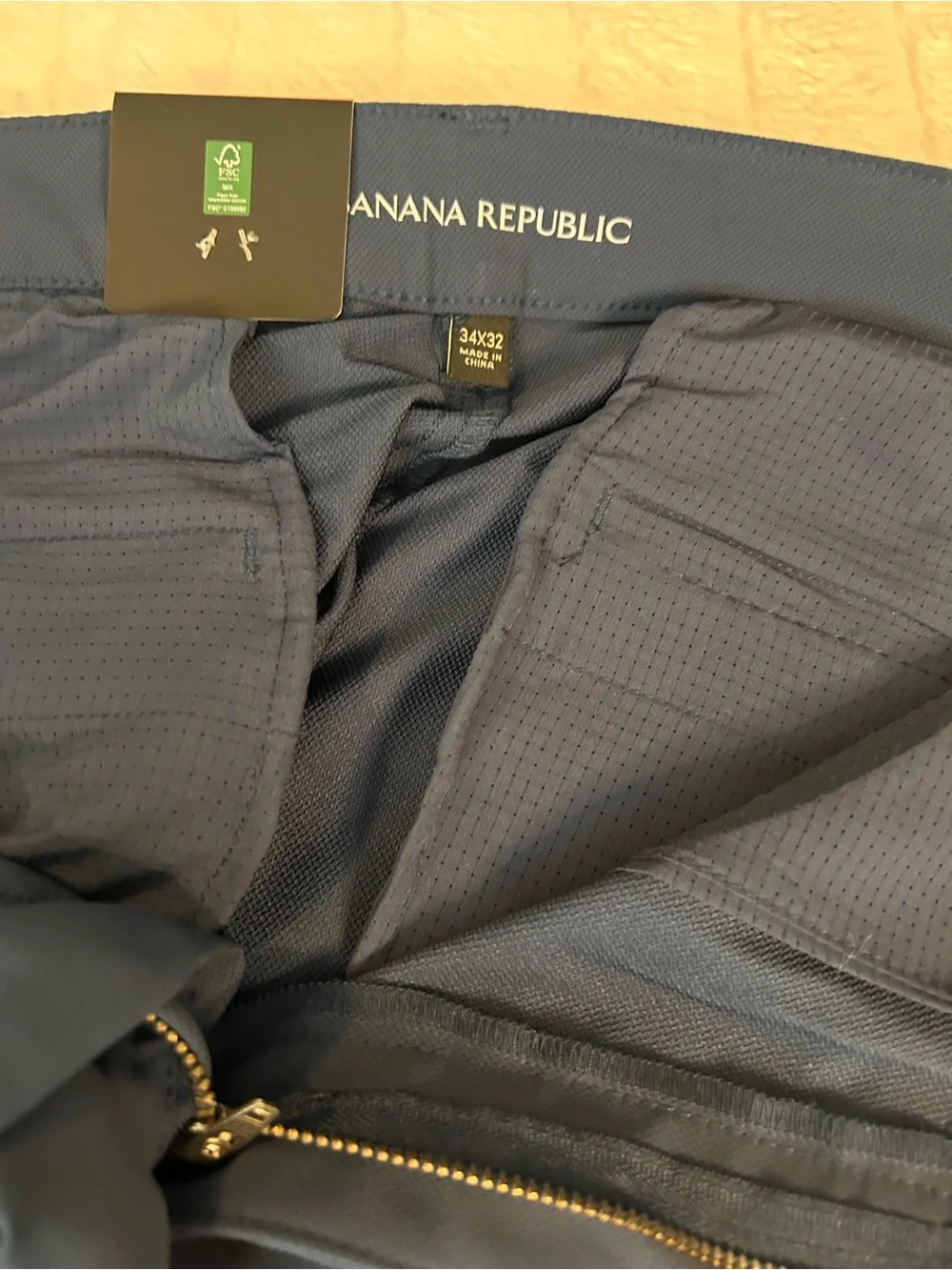 Banana Republic Men's Pants Slate Blue Performance Dress Pants Flat Front New